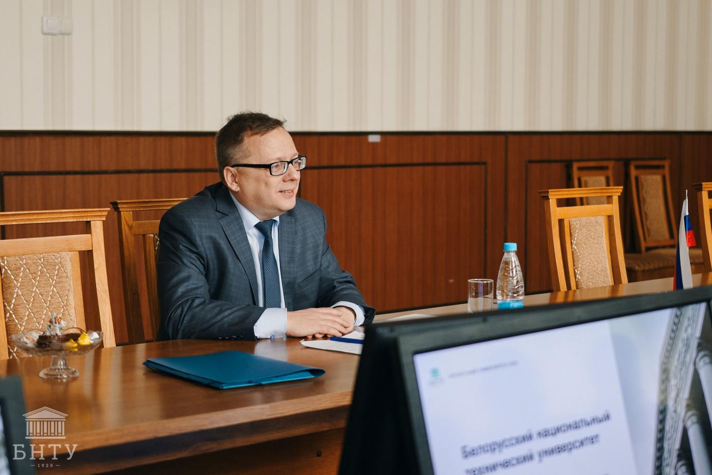 Встреча администрации БНТУ с исполняющим обязанности ректора ИжГТУ Александром Викторовичем Губертом